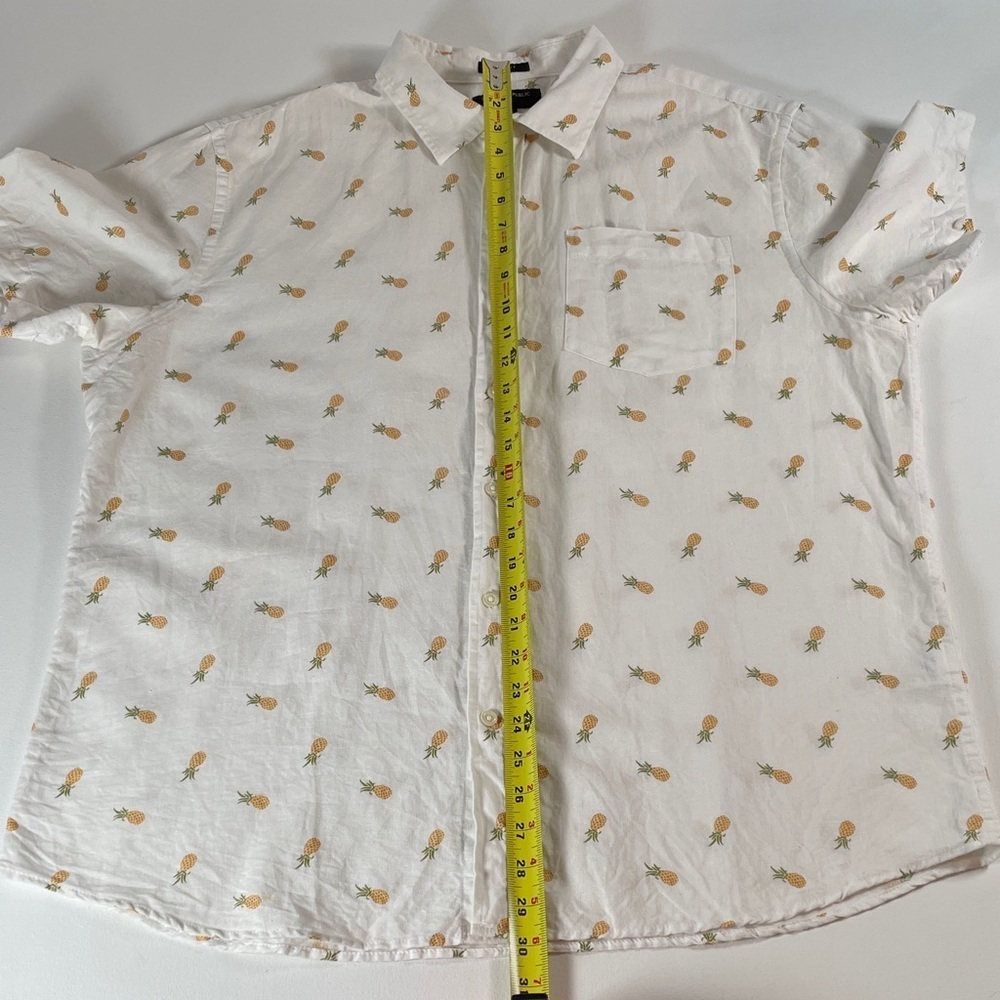 Banana Republic White Pineapple Linen Blend Slim Fit Long Sleeve Men's Shirt L - Picture 6 of 10